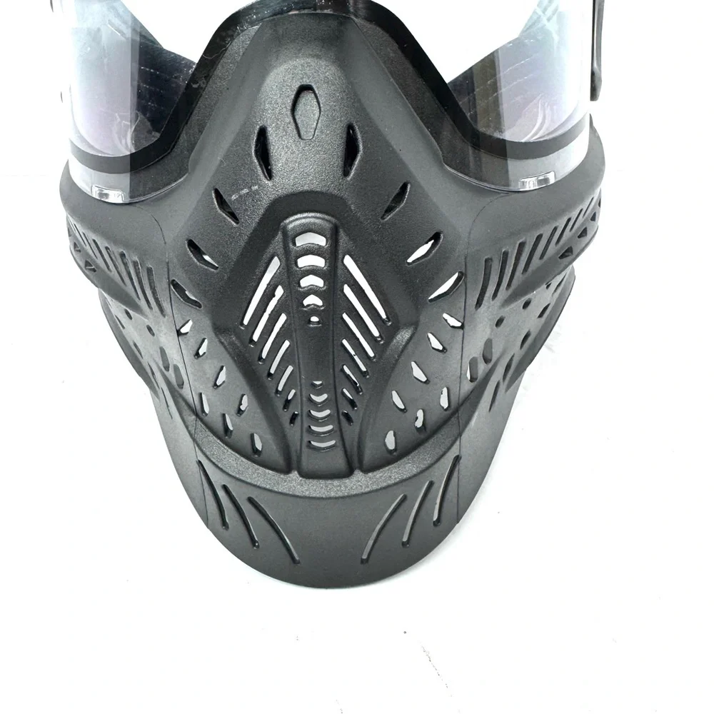 HSTL Goggle Paintball Airsoft Mask with Anti Fog Thermal Lens (Black/Clear Lens)